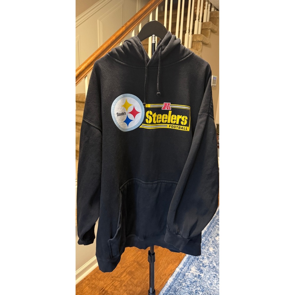 Pittsburgh Steelers NFL Football Hoodie Black Graphic Sweatshirt Mens 3XL